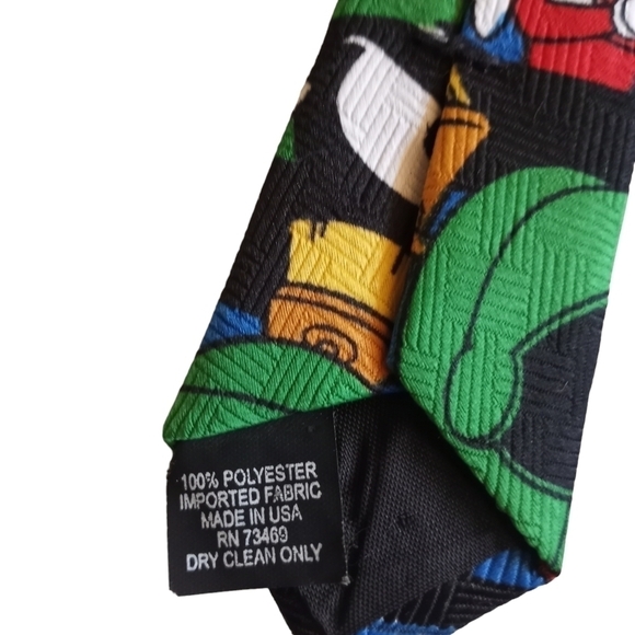 Vintage 90's Necktie Looney Tunes Stamp Collection Marvin the Martian Novelty - Picture 6 of 9